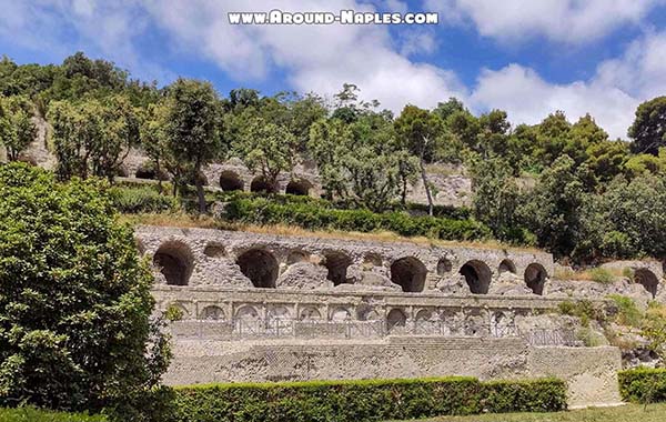 Around Naples, antica struttura delle Terme Romane di Baia nei dintorni di Napoli Around Naples, nei dintorni di Napoli: antica struttura delle Terme Romane di Baia immersa nel verde, foto per il portale turistico di consigli di viaggio